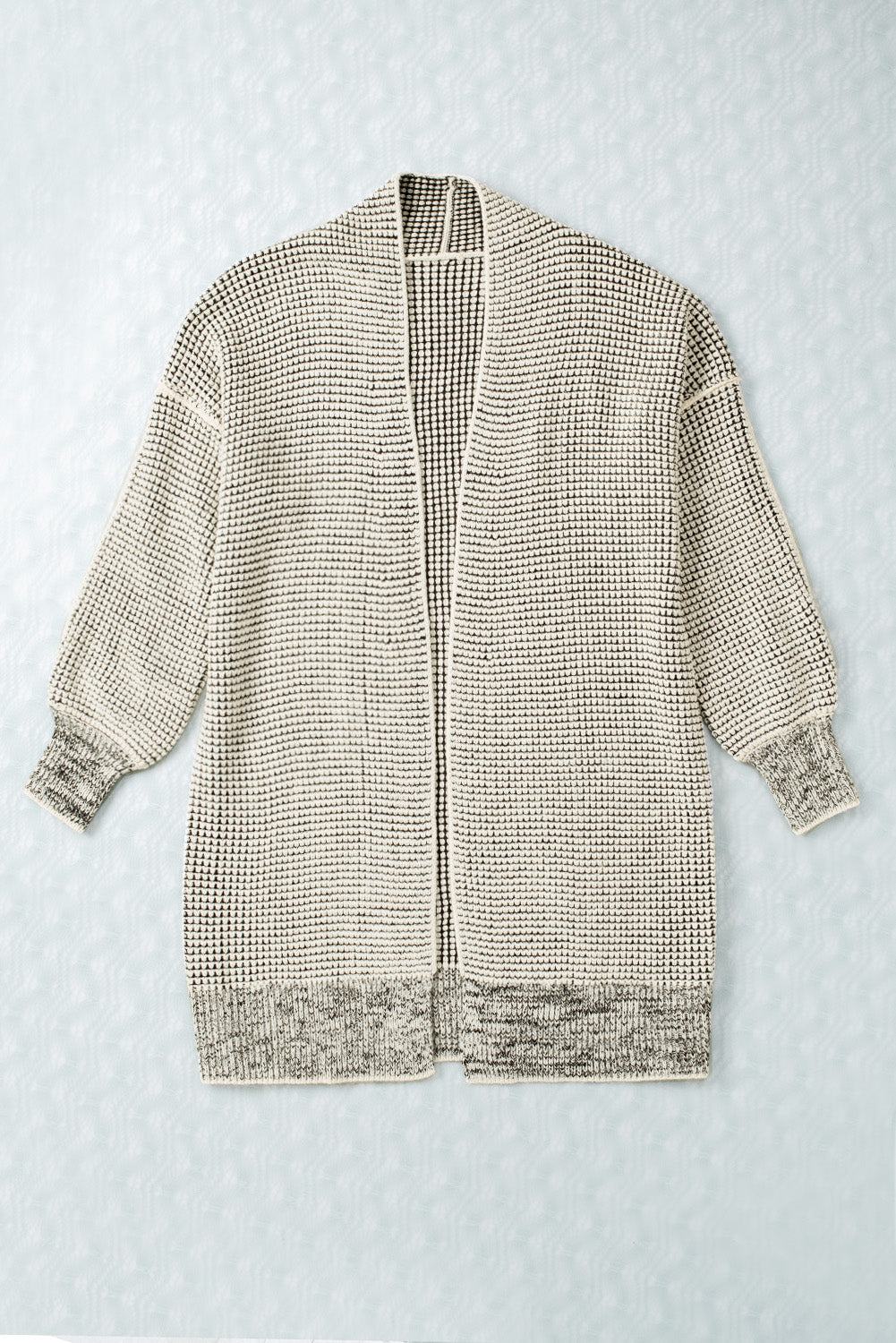 Gray Plus Size Textured Knit Cardigan