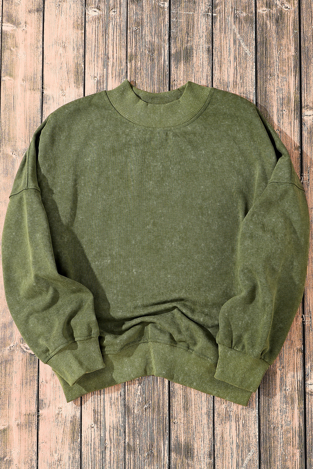 Brown Drop Shoulder Crew Neck Pullover Sweatshirt