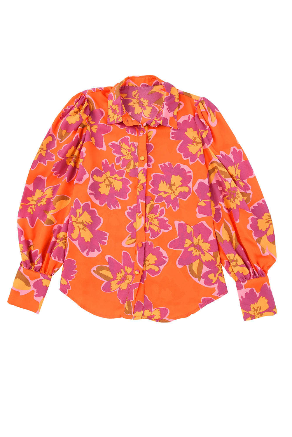 Multicolor Flora Print Plus Size Shirt