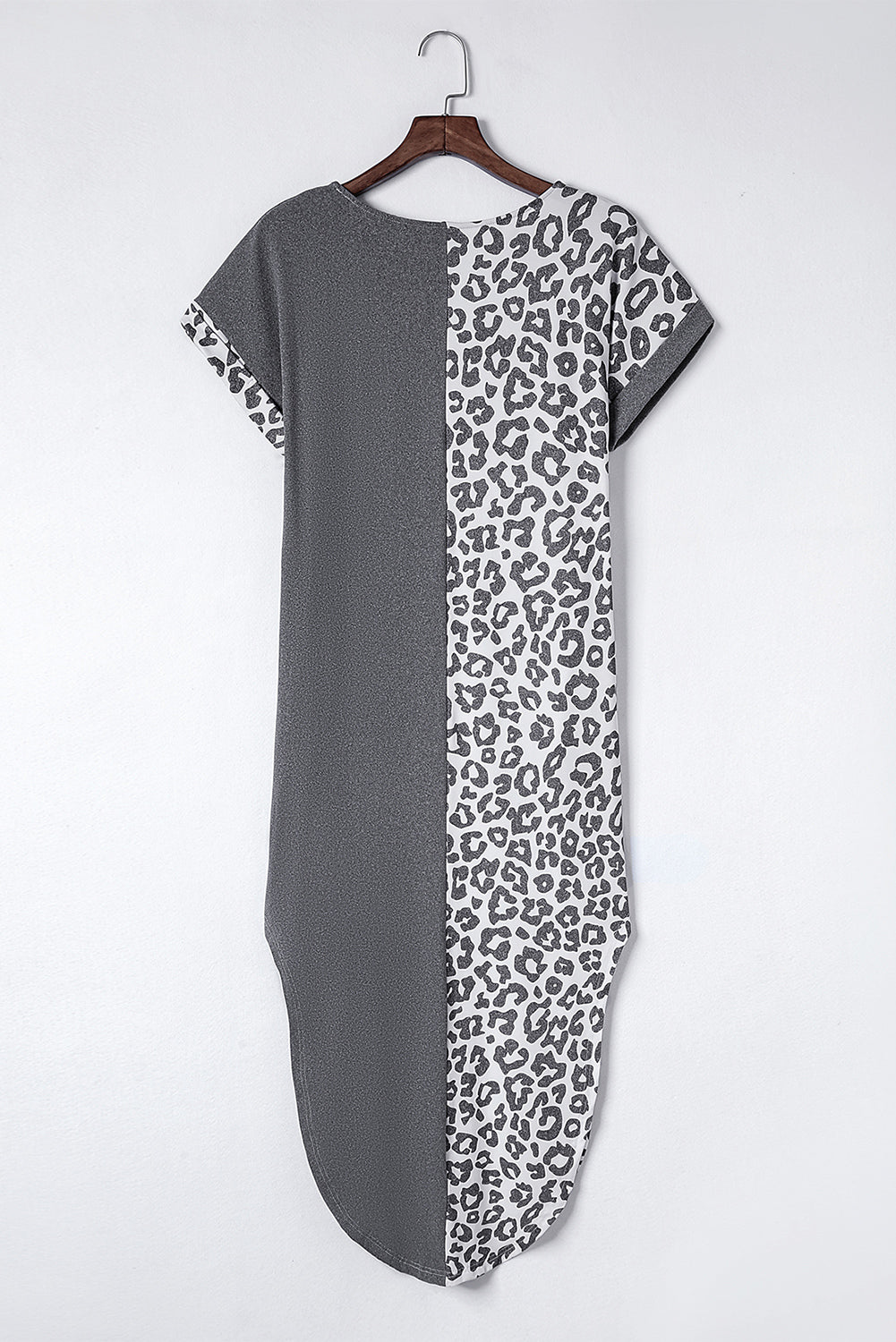 Rose Leopard Contrast Pocket Long Pajama Set