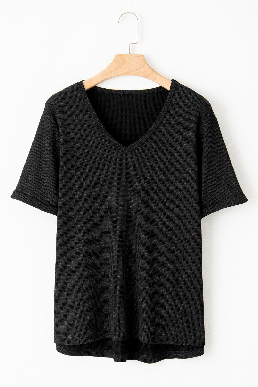 Gray High Low Cuffed Tee