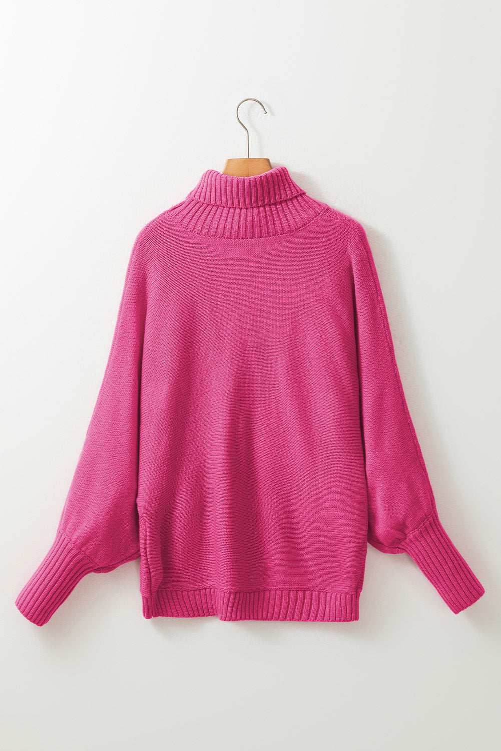 Red Merry Letter Embroidered High Neck Sweater