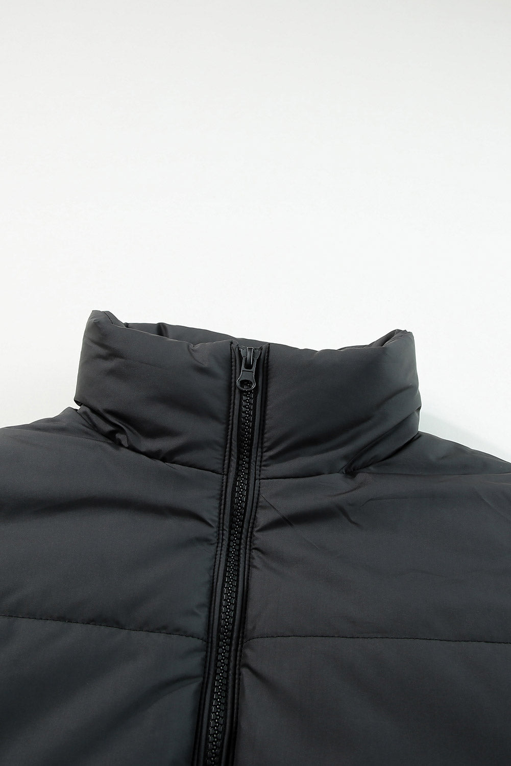 Apricot Zip Up Drawstring Hem Puffer Coat