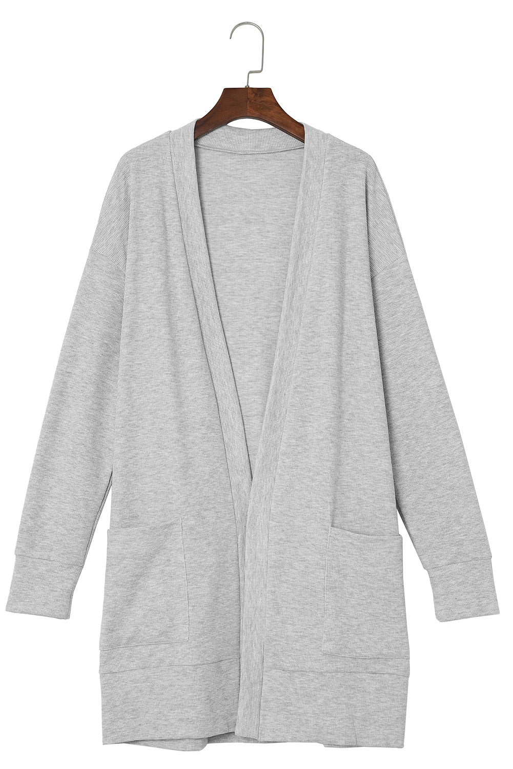 Thermal Knit Pocketed Plus Size Cardigan