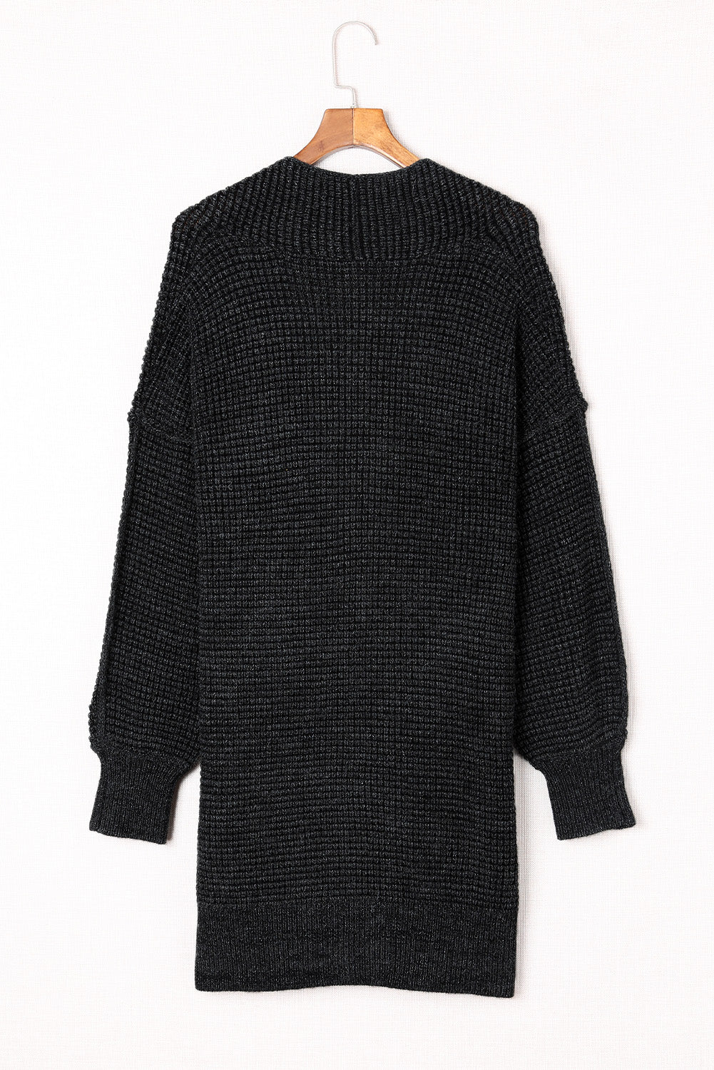 Gray Plus Size Textured Knit Cardigan