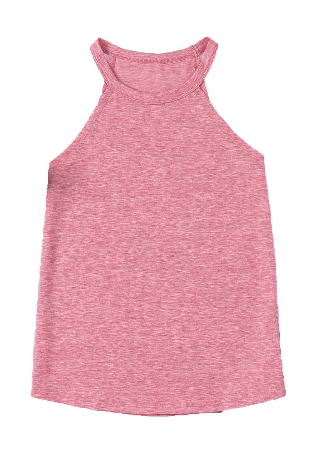 Blue Solid Color Crew Neck Tank Top