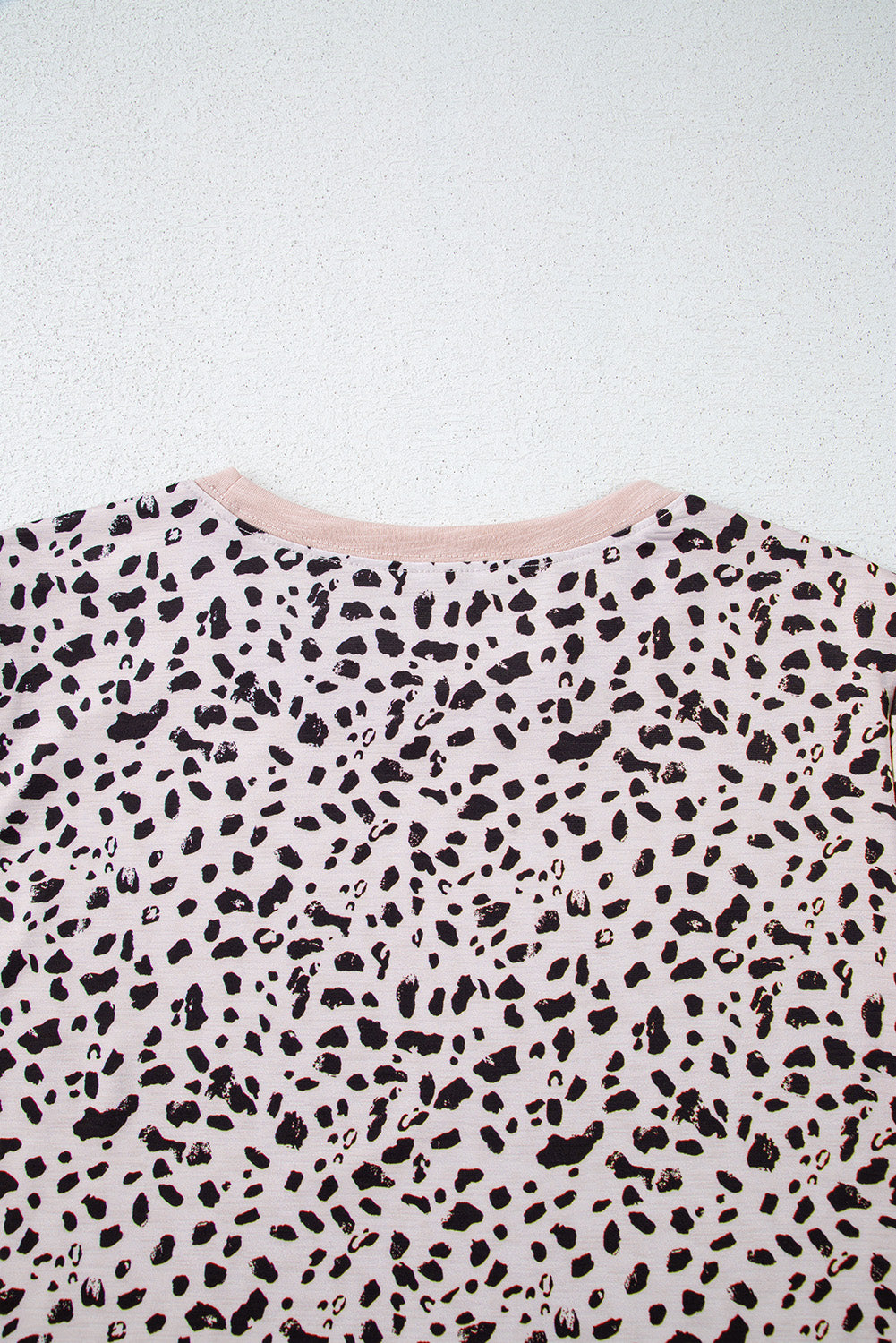 Gray Cheetah Print O-neck Short Sleeve T Shirt