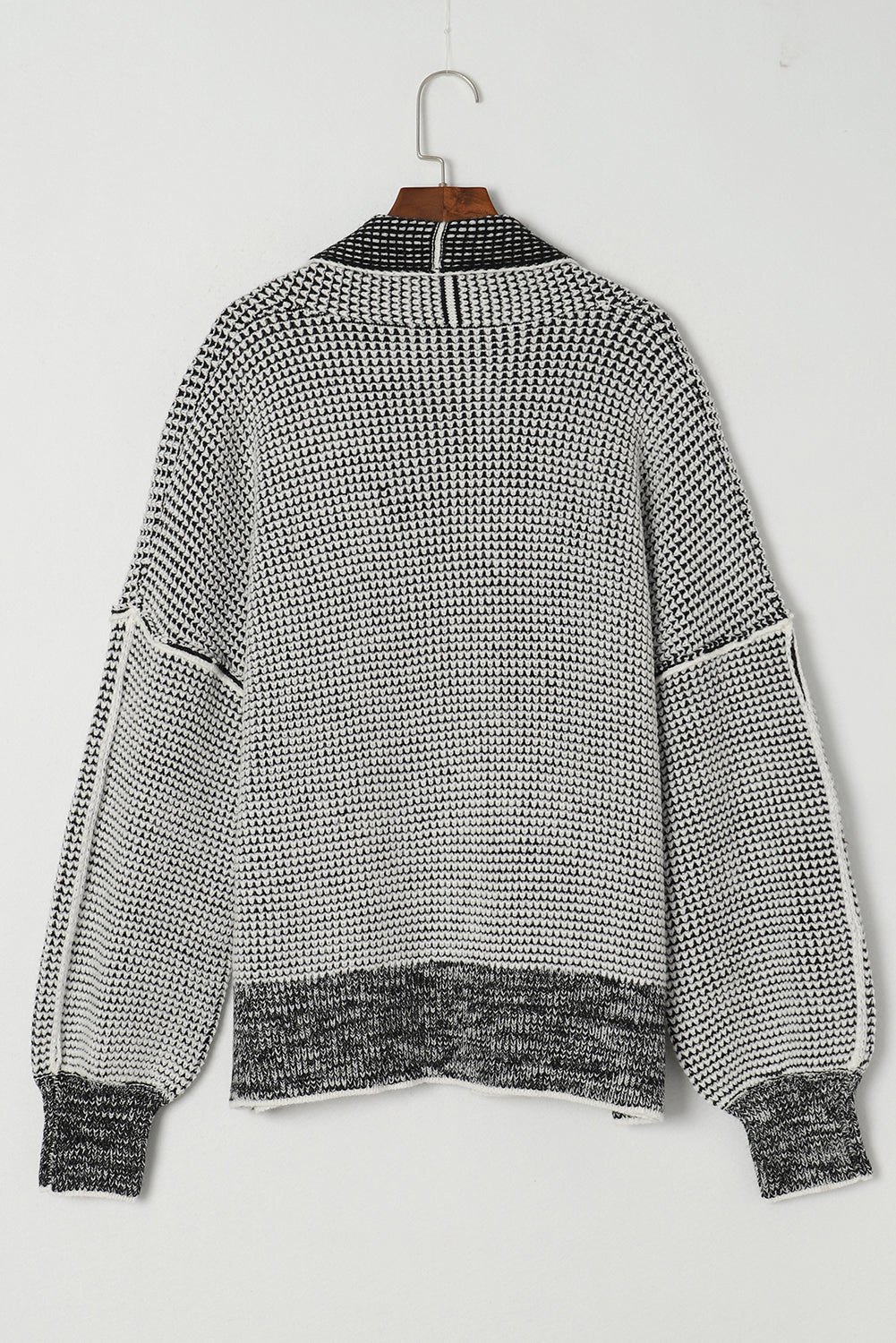 Gray Plus Size Textured Knit Cardigan