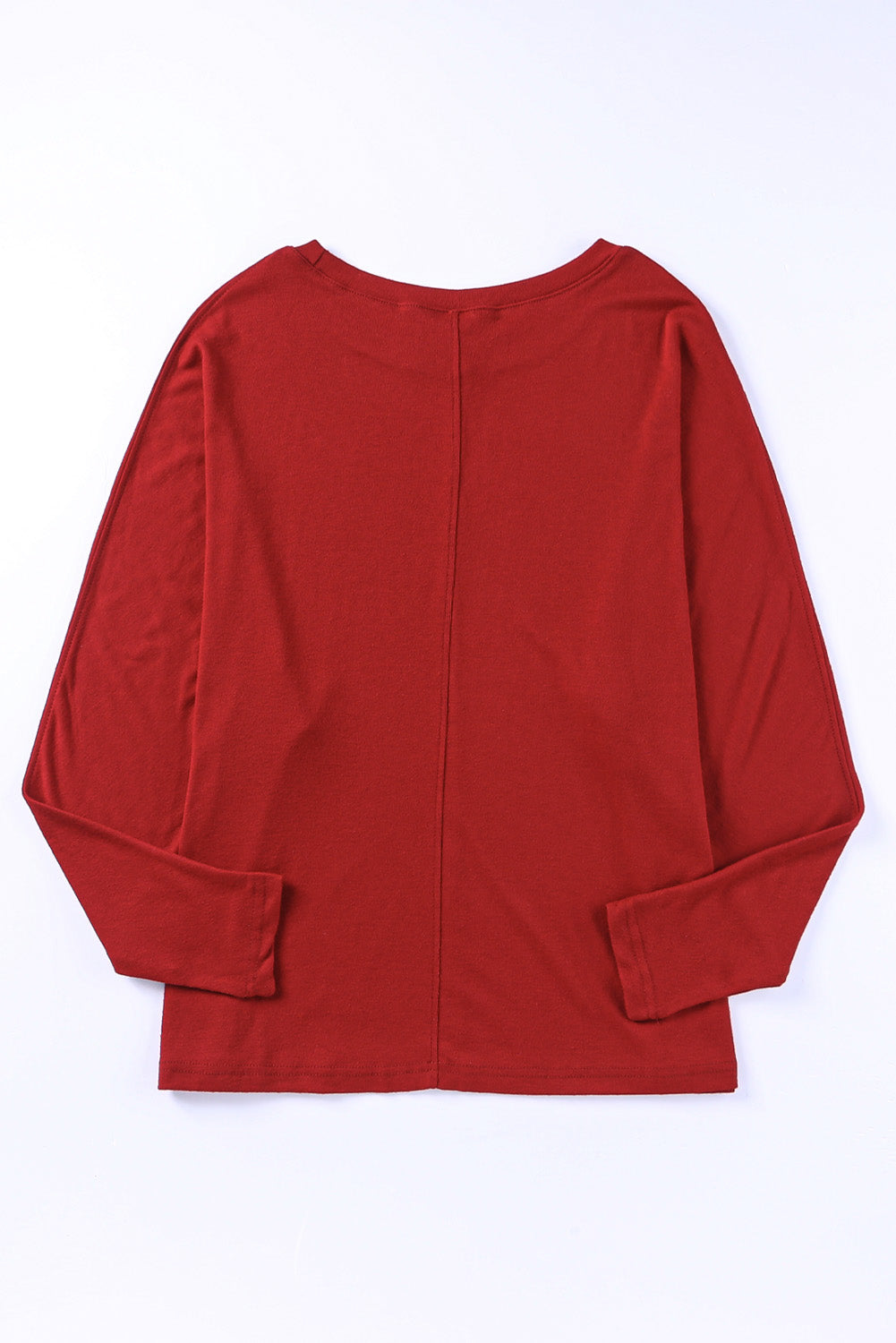 Red Dahlia Piping Detail Plus Size Long Sleeve Top