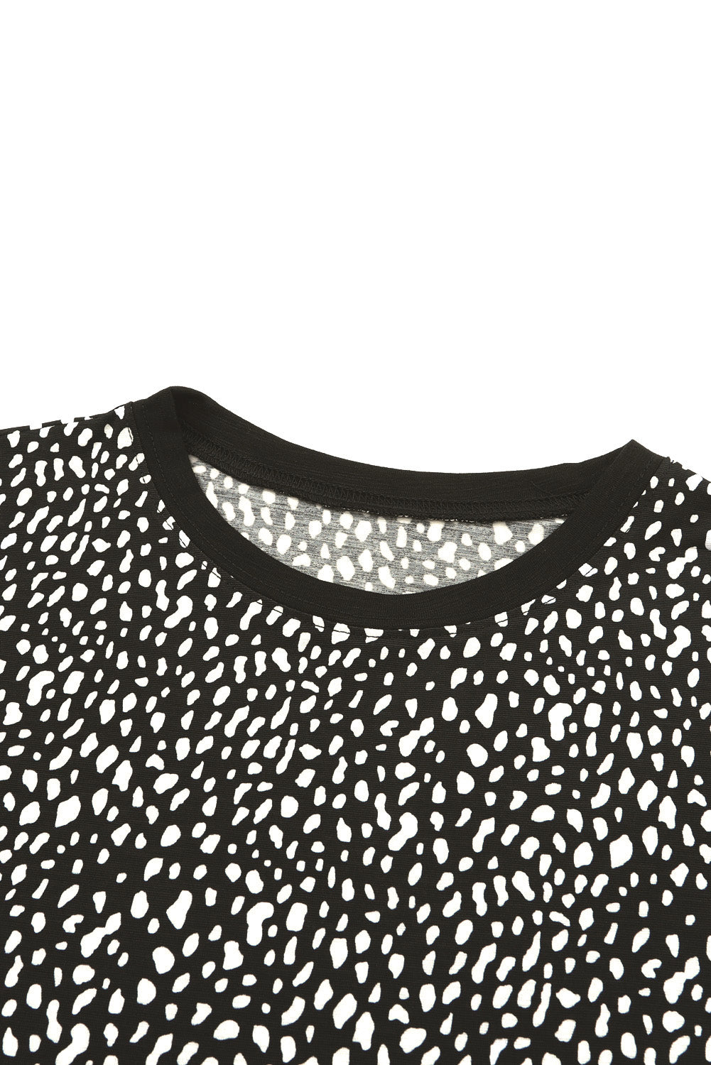 Gray Cheetah Print O-neck Short Sleeve T Shirt