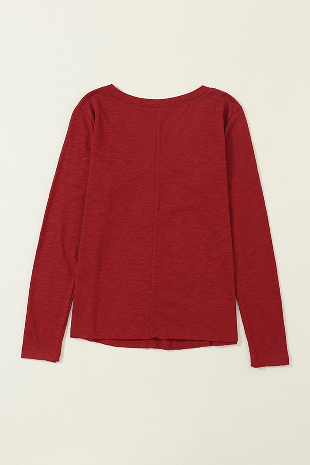 Red Dahlia Piping Detail Plus Size Long Sleeve Top