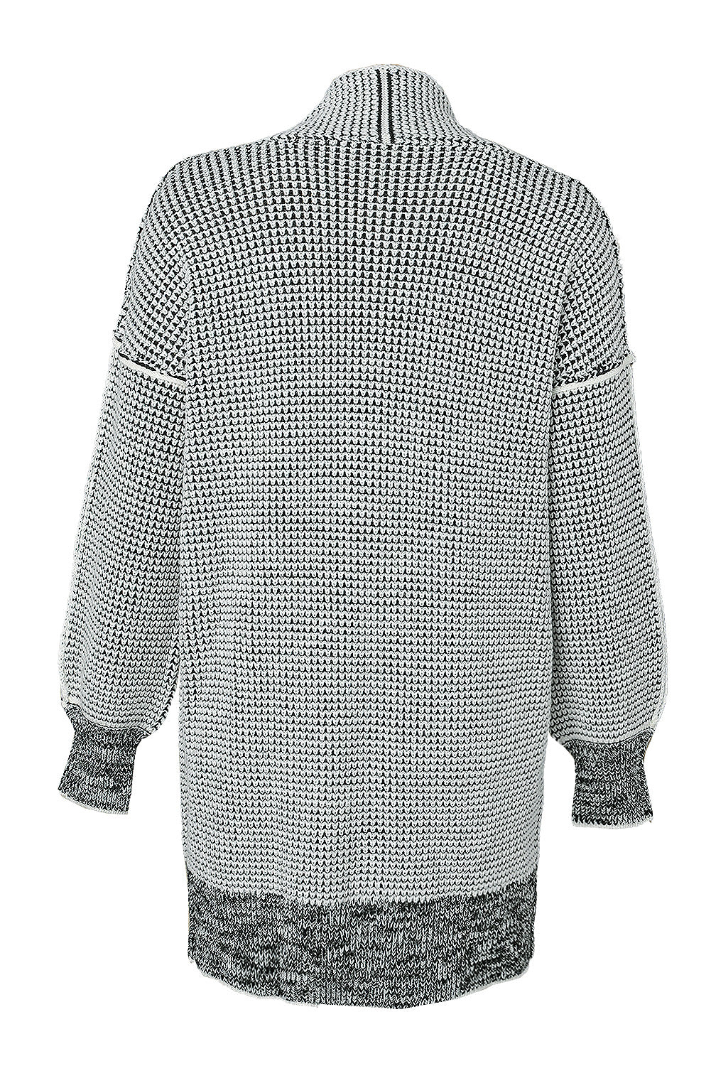 Gray Plus Size Textured Knit Cardigan