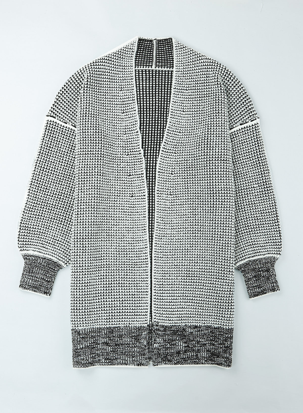 Gray Plus Size Textured Knit Cardigan