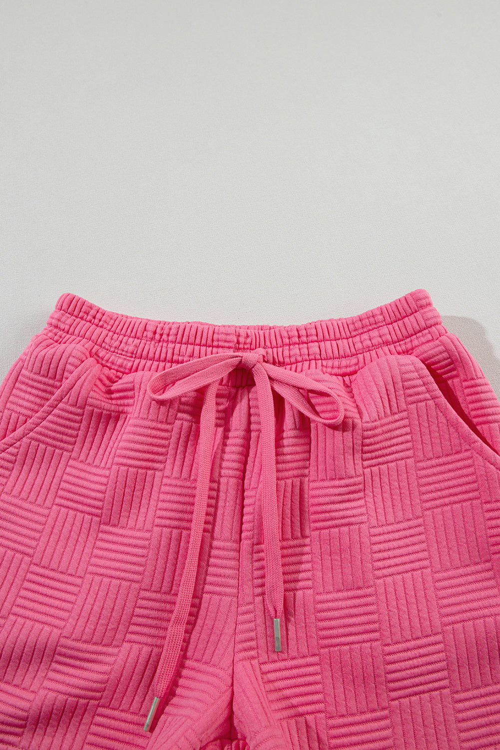 Bonbon Textured Ruffled Sleeve Tee and Drawstring Shorts Set