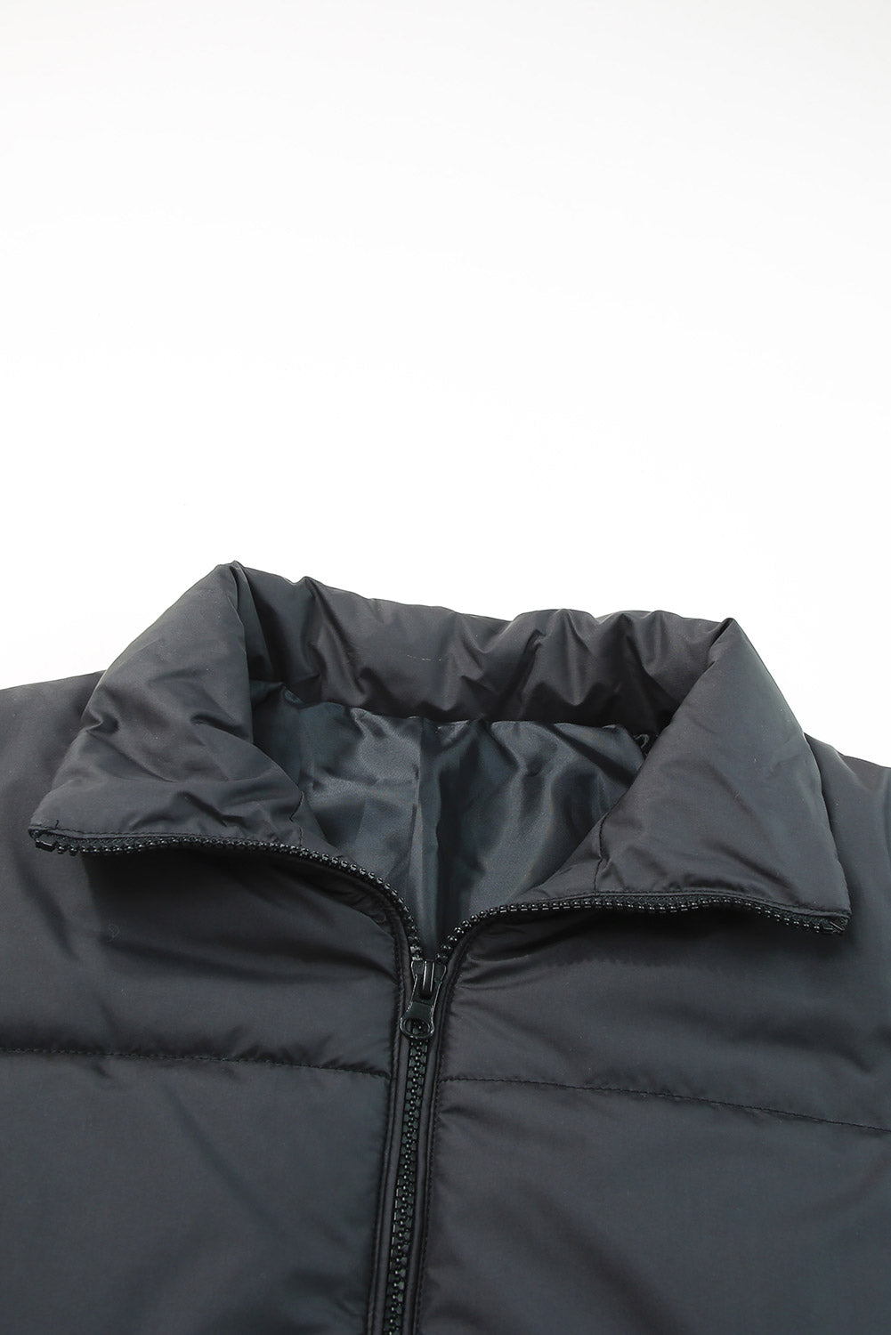 Apricot Zip Up Drawstring Hem Puffer Coat