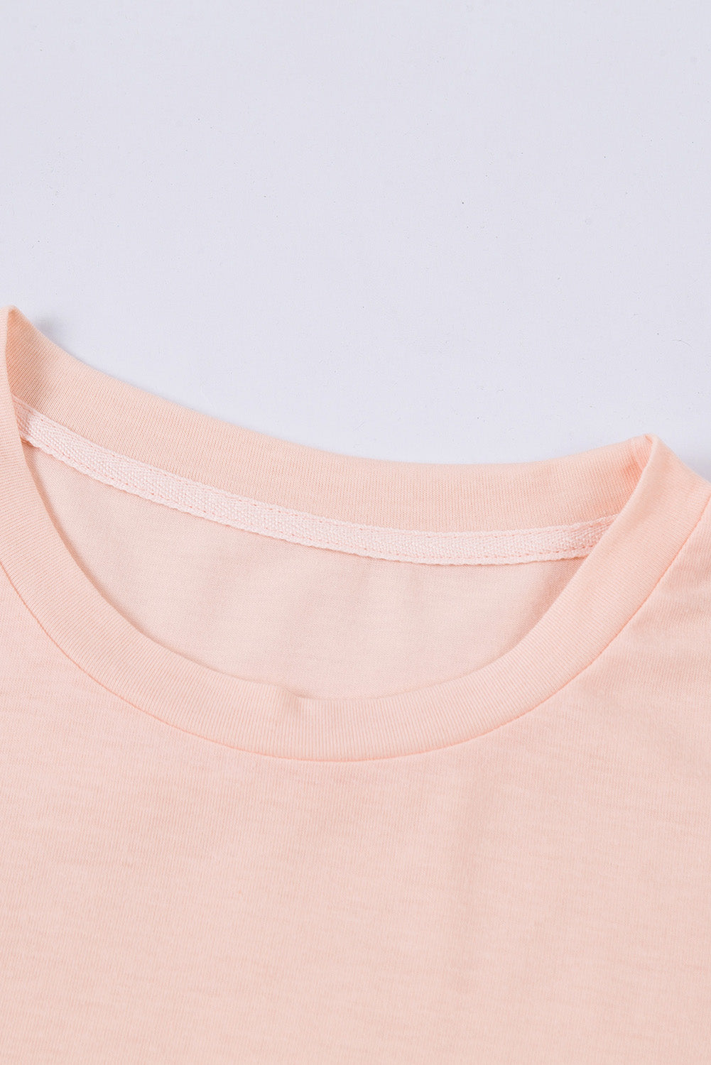 White Solid Color Crew Neck Tee