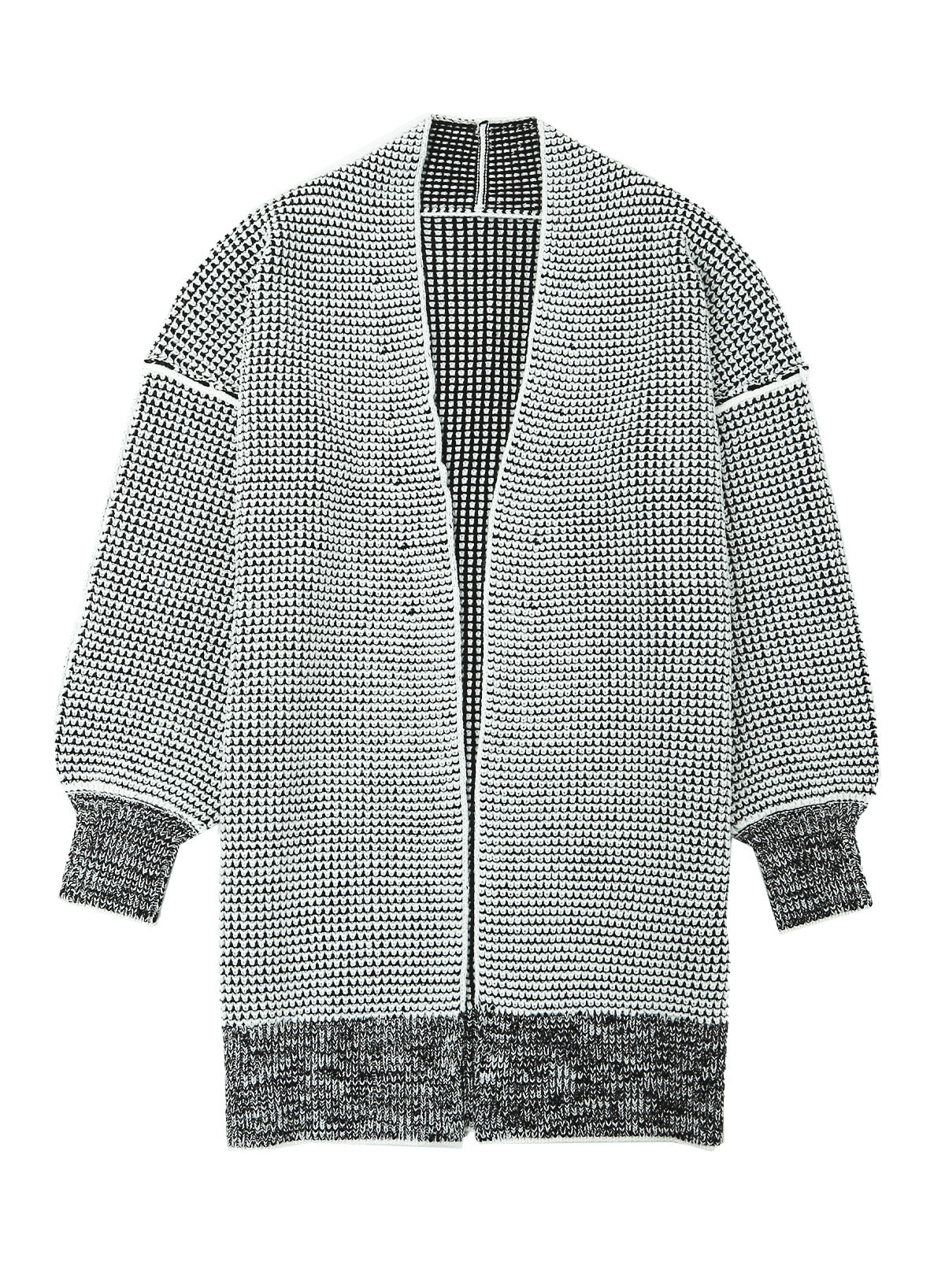 Gray Plus Size Textured Knit Cardigan